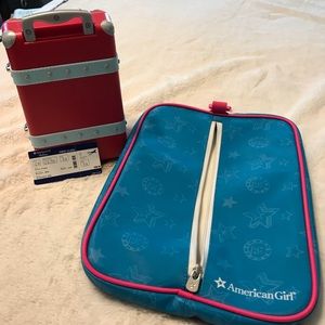 American Girl garment bag and suitcase